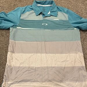 *DONATED* Oakley Men's Blue and Gray Polo Shirt